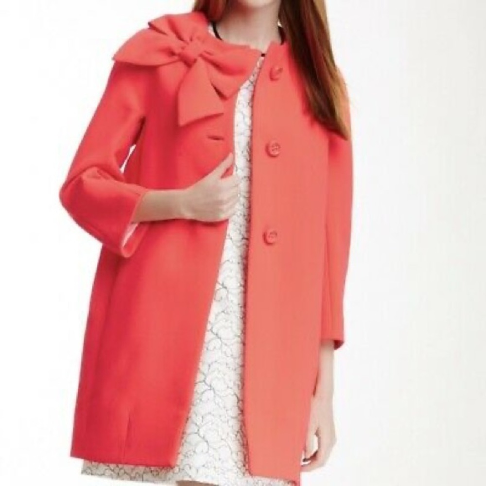 Kate Spade ♠️ Overcoat w/ bow on shoulder NWOT